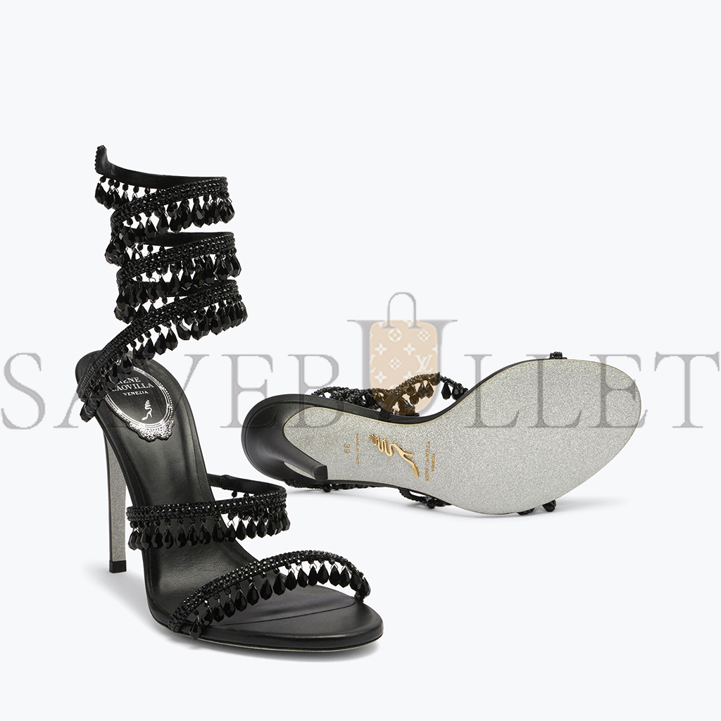 RENE CAOVILLA CHANDELIER BLACK SANDAL C10182